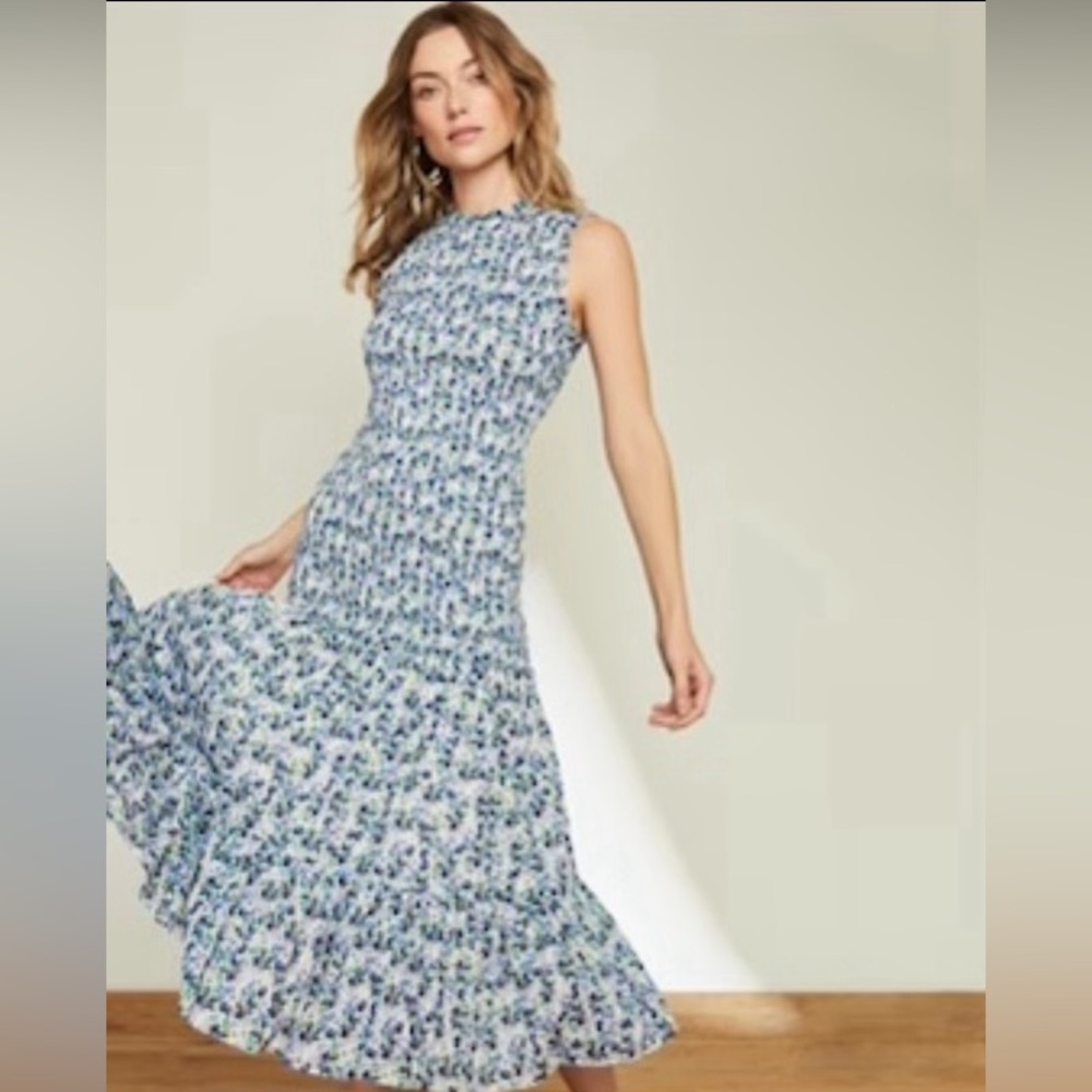 Veronica Beard Verena Smocked Dress: size 2, Cobalt Multi, new with tags: $245